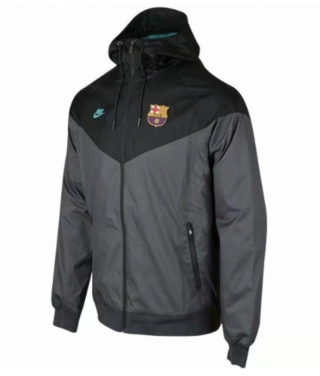 Barcelona Black Grey Windbreaker Jacket 2019/20